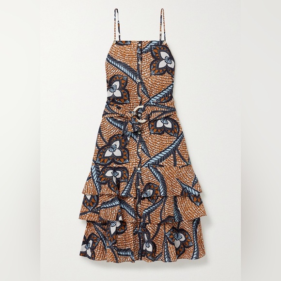 Figue Marina Shell Embellished Printed Cotton Dress XS - Picture 2 of 10